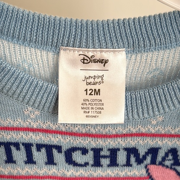 NWT Disney Jumping Beans Stitchmas Cheer Christmas Sweater - Picture 3 of 5